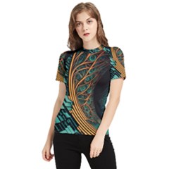 Big Data Abstract Abstract Background Backgrounds Women s Short Sleeve Rash Guard by Pakemis