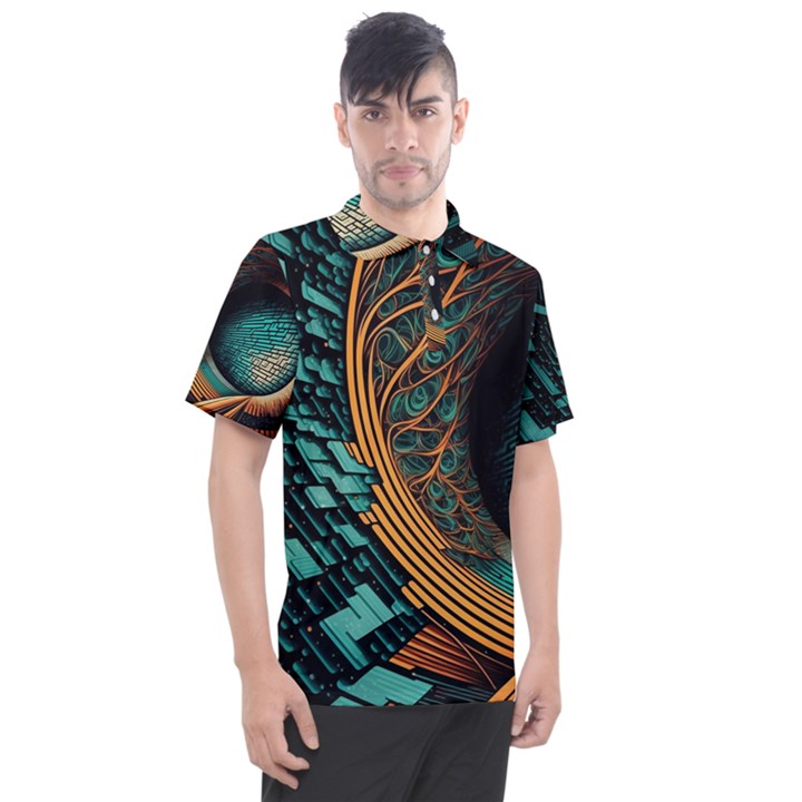 Big Data Abstract Abstract Background Backgrounds Men s Polo Tee