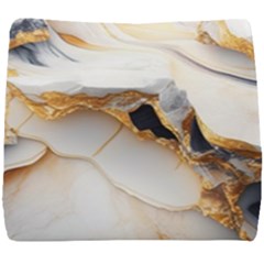 Marble Stone Abstract Gold White Color Colorful Seat Cushion by Pakemis