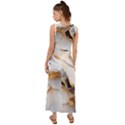 Marble Stone Abstract Gold White Color Colorful V-Neck Chiffon Maxi Dress View2