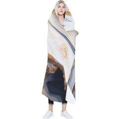 Marble Stone Abstract Gold White Color Colorful Wearable Blanket by Pakemis