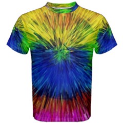 Colour Background Structure Lines Explosion Pop Men s Cotton Tee by Pakemis