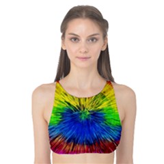 Colour Background Structure Lines Explosion Pop Tank Bikini Top by Pakemis