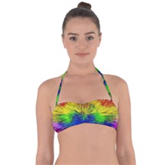 Colour Background Structure Lines Explosion Pop Halter Bandeau Bikini Top by Pakemis