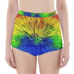 Colour Background Structure Lines Explosion Pop High-waisted Bikini Bottoms by Pakemis