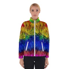 Colour Background Structure Lines Explosion Pop Women s Bomber Jacket by Pakemis