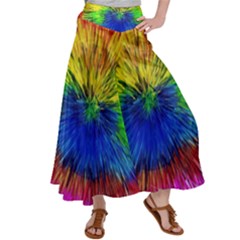 Colour Background Structure Lines Explosion Pop Satin Palazzo Pants by Pakemis