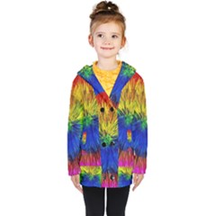 Colour Background Structure Lines Explosion Pop Kids  Double Breasted Button Coat by Pakemis