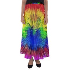 Colour Background Structure Lines Explosion Pop Flared Maxi Skirt by Pakemis