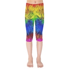 Colour Background Structure Lines Explosion Pop Kids  Capri Leggings  by Pakemis