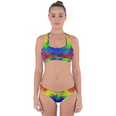 Colour Background Structure Lines Explosion Pop Cross Back Hipster Bikini Set by Pakemis