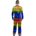 Colour Background Structure Lines Explosion Pop Men s Long Sleeve Satin Pajamas Set View2