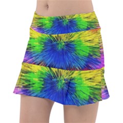 Colour Background Structure Lines Explosion Pop Classic Tennis Skirt by Pakemis