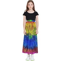 Colour Background Structure Lines Explosion Pop Kids  Flared Maxi Skirt by Pakemis