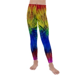 Colour Background Structure Lines Explosion Pop Kids  Lightweight Velour Leggings by Pakemis