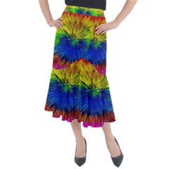 Colour Background Structure Lines Explosion Pop Midi Mermaid Skirt by Pakemis