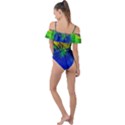 Colour Background Structure Lines Explosion Pop Frill Detail One Piece Swimsuit View2