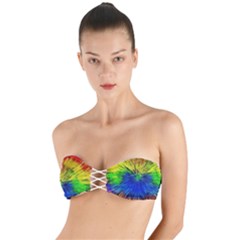 Colour Background Structure Lines Explosion Pop Twist Bandeau Bikini Top by Pakemis