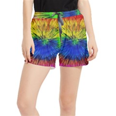 Colour Background Structure Lines Explosion Pop Women s Runner Shorts by Pakemis