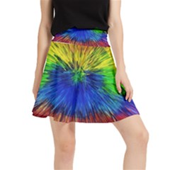 Colour Background Structure Lines Explosion Pop Waistband Skirt by Pakemis