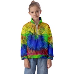 Colour Background Structure Lines Explosion Pop Kids  Half Zip Hoodie by Pakemis