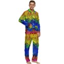 Colour Background Structure Lines Explosion Pop Men s Long Sleeve Velvet Pocket Pajamas Set View2