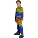 Colour Background Structure Lines Explosion Pop Kids  Long Sleeve Velvet Pajamas Set View2