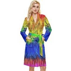 Colour Background Structure Lines Explosion Pop Long Sleeve Velour Robe by Pakemis