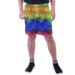 Colour Background Structure Lines Explosion Pop Men s Pocket Shorts by Pakemis