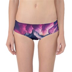 Ai Generated Mountain Ocean Lava Fire Sky Sea Classic Bikini Bottoms by Pakemis