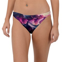 Ai Generated Mountain Ocean Lava Fire Sky Sea Band Bikini Bottoms by Pakemis