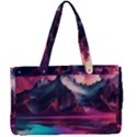 Ai Generated Mountain Ocean Lava Fire Sky Sea Canvas Work Bag View1