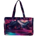 Ai Generated Mountain Ocean Lava Fire Sky Sea Canvas Work Bag View2