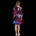 Ai Generated Mountain Ocean Lava Fire Sky Sea Velour Kimono Dress View4