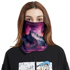 Ai Generated Mountain Ocean Lava Fire Sky Sea Face Covering Bandana (two Sides) by Pakemis