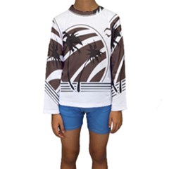 Palm Tree Design-01 (1) Kids  Long Sleeve Swimwear