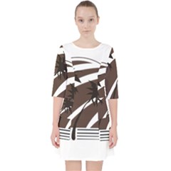 Palm Tree Design-01 (1) Quarter Sleeve Pocket Dress by thenyshirt