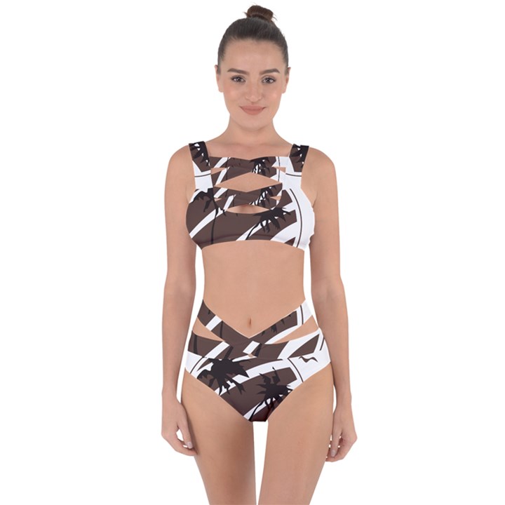 Palm Tree Design-01 (1) Bandaged Up Bikini Set 