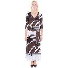 Palm Tree Design-01 (1) Quarter Sleeve Wrap Maxi Dress by thenyshirt