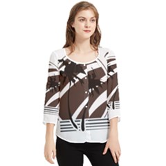 Palm Tree Design-01 (1) Chiffon Quarter Sleeve Blouse by thenyshirt