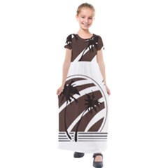 Palm Tree Design-01 (1) Kids  Short Sleeve Maxi Dress by thenyshirt