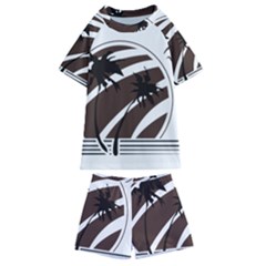 Palm Tree Design-01 (1) Kids  Swim Tee And Shorts Set by thenyshirt