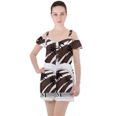 Palm Tree Design-01 (1) Ruffle Cut Out Chiffon Playsuit by thenyshirt