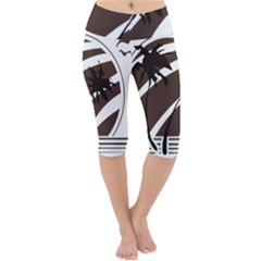 Palm Tree Design-01 (1) Lightweight Velour Cropped Yoga Leggings