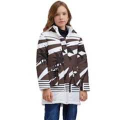 Palm Tree Design-01 (1) Kid s Hooded Longline Puffer Jacket