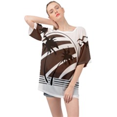 Palm Tree Design-01 (1) Oversized Chiffon Top by thenyshirt