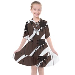 Palm Tree Design-01 (1) Kids  All Frills Chiffon Dress by thenyshirt