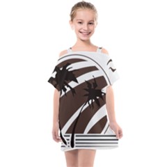 Palm Tree Design-01 (1) Kids  One Piece Chiffon Dress by thenyshirt