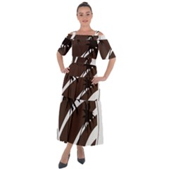 Palm Tree Design-01 (1) Shoulder Straps Boho Maxi Dress  by thenyshirt