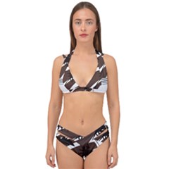 Palm Tree Design-01 (1) Double Strap Halter Bikini Set